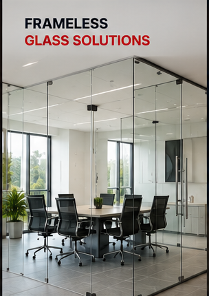 Frameless glass office partition