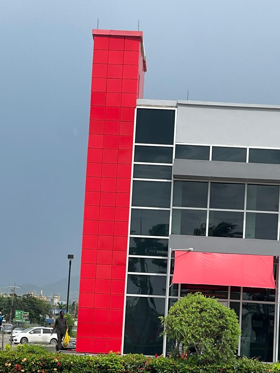 Red exterior cladding project